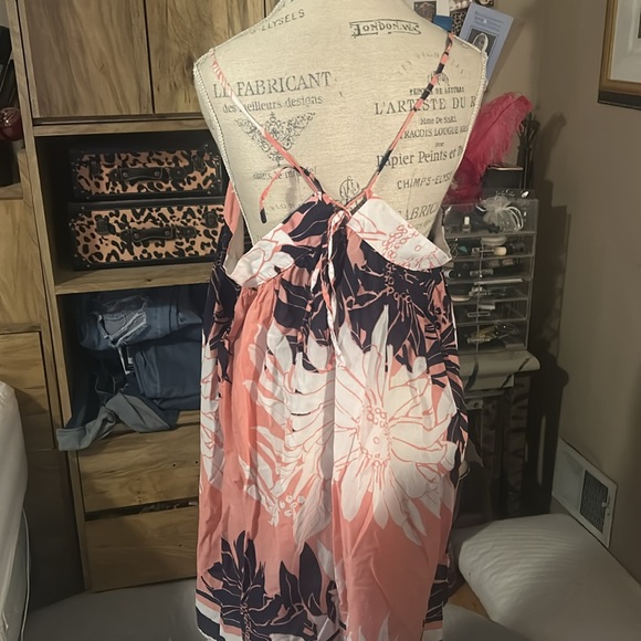 Ann Taylor LOFT Beach Coral and Navy Coverup Dress - XXL - Picture 4 of 7